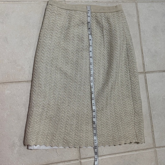 Chic Vintage Brandeis Italian Wool Metallic Knit Sleeveless Sweater Skirt Set - Picture 12 of 14